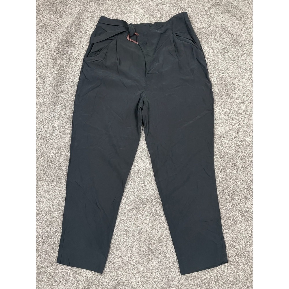 Anthropologie Pants Womens Small Black Tapered Lyocell Belted Boho Loose Casual